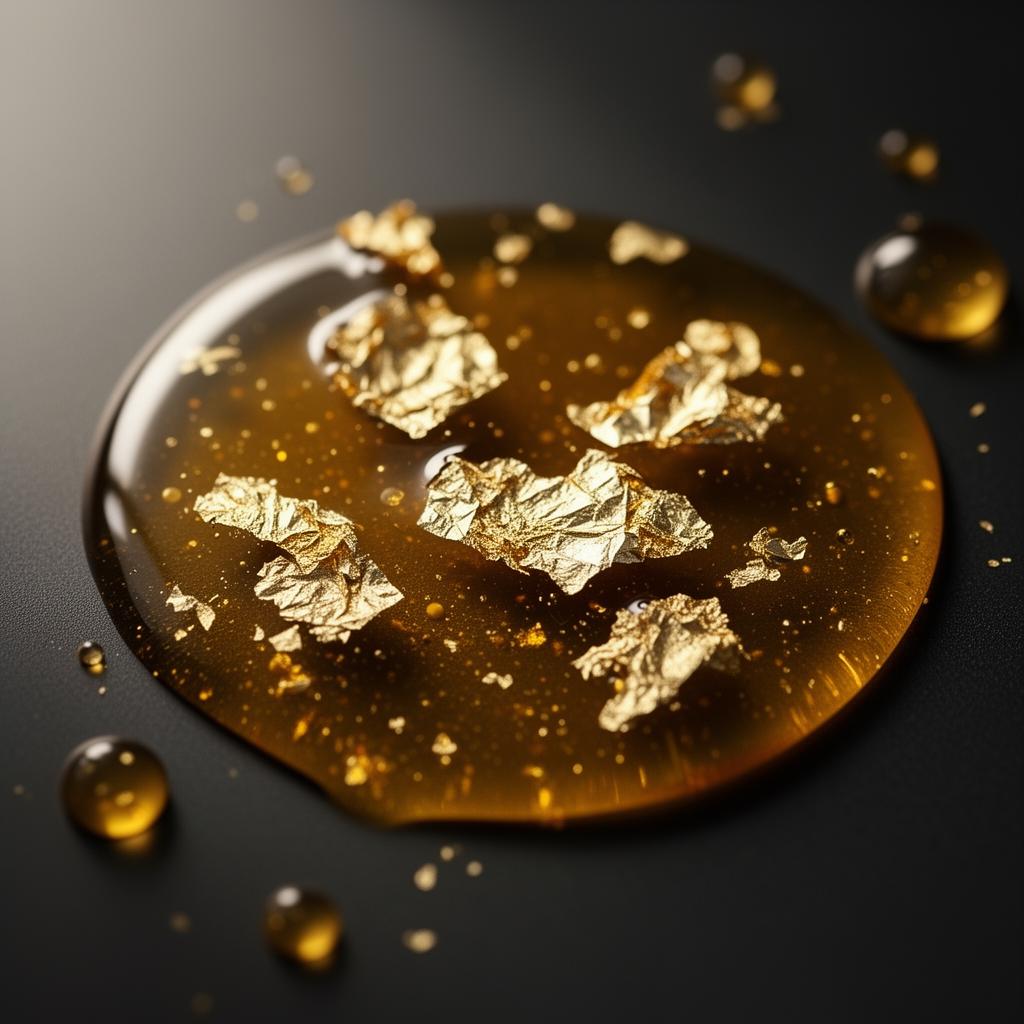 Elysian Gold serum with suspended gold leaf